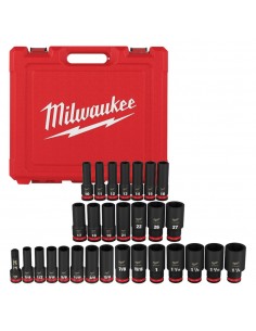 Juego De Copas De 6 Puntos SAE Y Métrico 1/2" SHOCKWAVE...