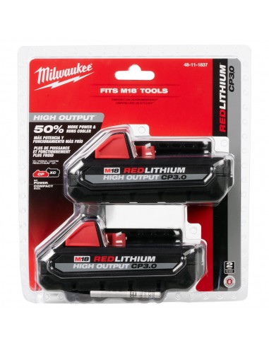 Paquete De 2 Baterías CP3.0 M18 REDLITHIUM - 48-11-1837 - Milwaukee