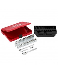 Juego De Ratchet Y Copas 1/4" Métrico 28 Piezas -...