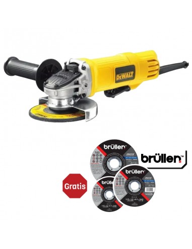 Kit Pulidora 4-1/2” DWE4120-B3  115MM 900W+ 3 Discos de corte Brullen 4-1/2” ( BR11501l)