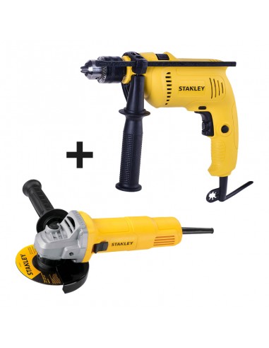 COMBO SDH600-B3 TALADRO PERCUTOR 600W + SDH700-B3 TALADRO PERCUTOR 700W + SG6115 -B3 PULIDORA 620W) STANLEY
