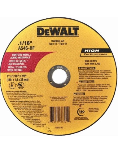 DEWALT DW8065-AR Disco Corte Fino...