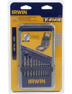 IRWIN 1865315 Juego Brocas HSS 25 Piezas 1.0 a 13.0mm...